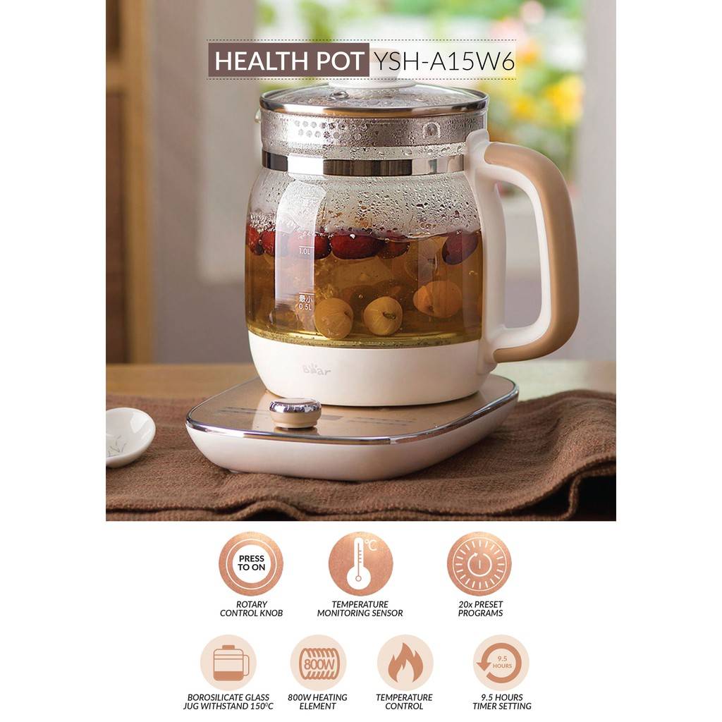 Bear Electric Kettle Health Pot YSHA15W6