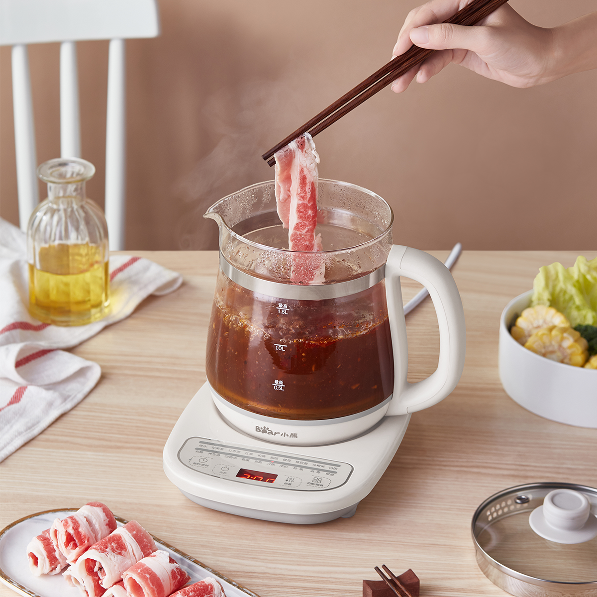 Bear Health Pot 1.5L 1000W 24Hour Timer 4090°C Keep Warm Bear