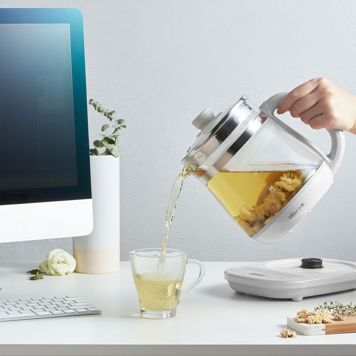 Bear Health Pot 1.5L 1000W 24Hour Timer 4090°C Keep Warm Bear